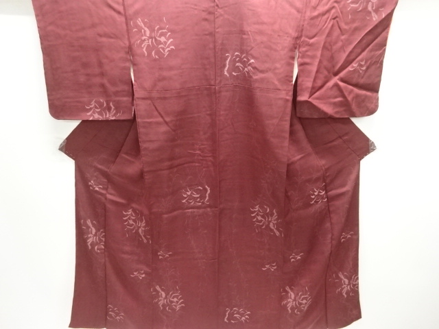 大正ロマン　草葉模様織出し着物